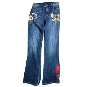 Cult of Individuality High Rise Bootcut Jeans Women Blue Embroidered Y2k Size 27